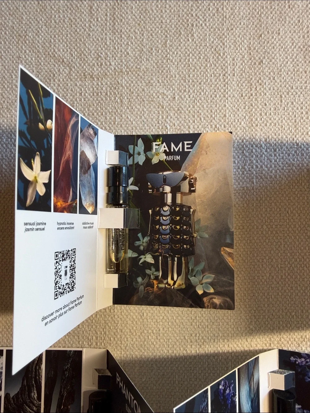 Paco Rabanne Sample Card Set of 5 Fame Snd Phantom NEW